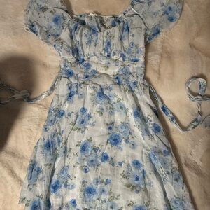 Blu Pepper Blue Floral Dress